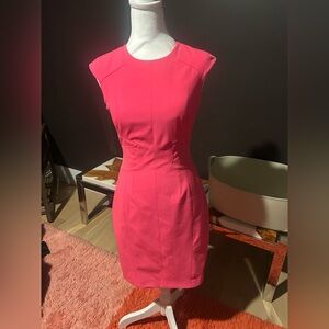 Karen Millen neon Pink Sleeveless Sheath Dress